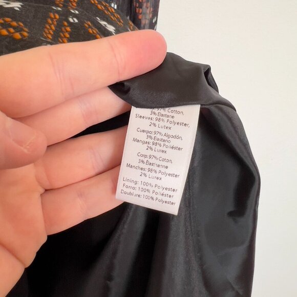 Autumn Adeigbo Geometric Print Long Sleeve Mini Dress – Size 4 - Picture 5 of 6